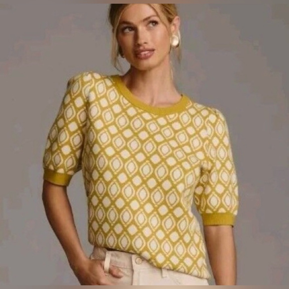 Maeve Harmon Jacquard Geometric Sweater- size XS